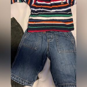 Gap Baby Boy Cotton Striped Long Sleeve top & Denim Jeans